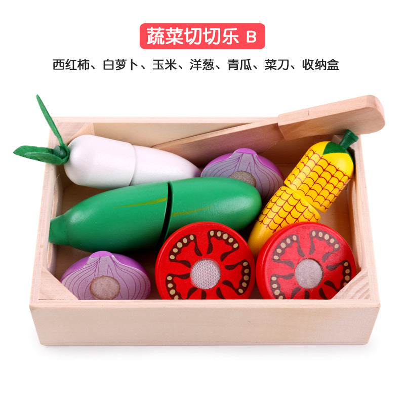 Wooden Magnetic Fruit And Vegetable Cutting Toy Set