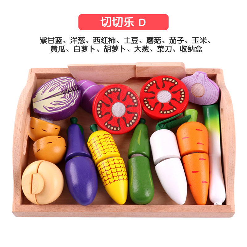 Wooden Magnetic Fruit And Vegetable Cutting Toy Set