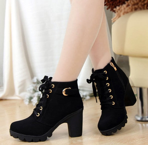 Leather Lace-Up Martin Boots