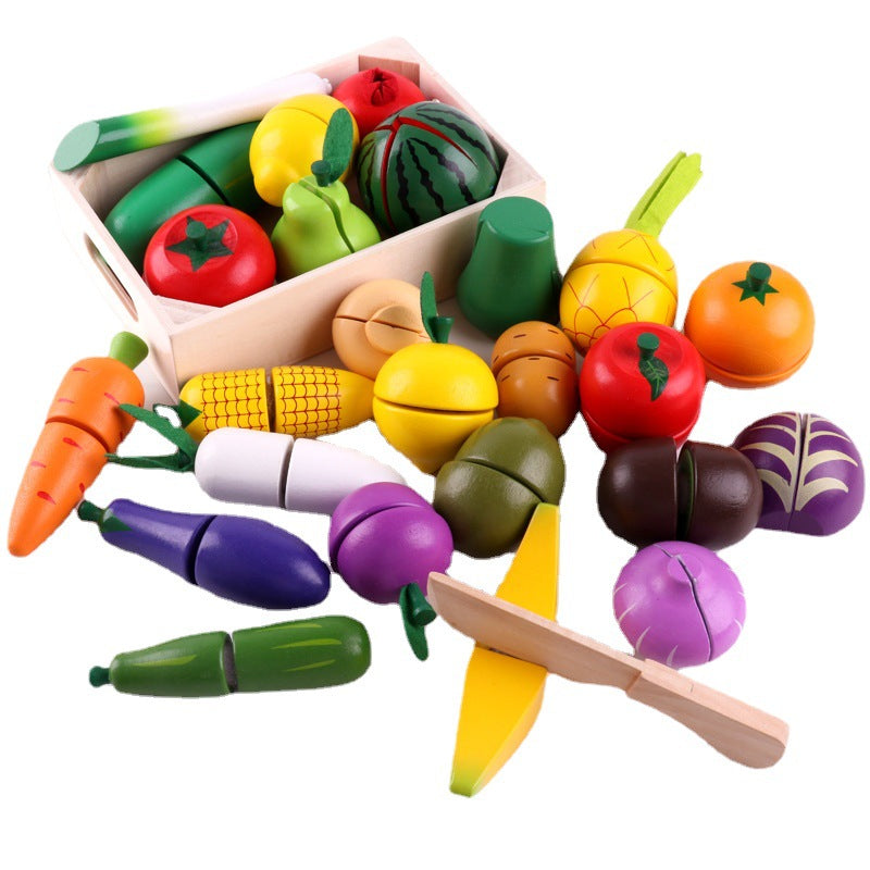 Wooden Magnetic Fruit And Vegetable Cutting Toy Set
