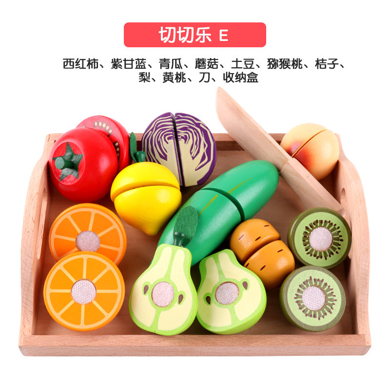 Wooden Magnetic Fruit And Vegetable Cutting Toy Set