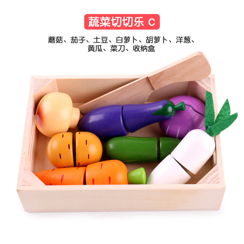 Wooden Magnetic Fruit And Vegetable Cutting Toy Set