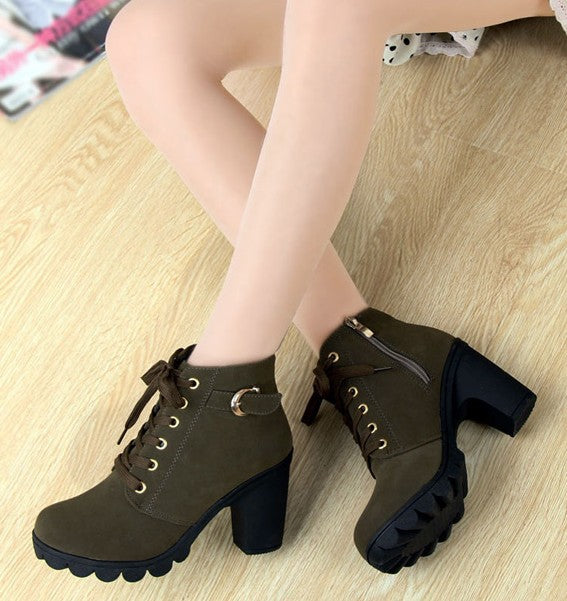 Leather Lace-Up Martin Boots
