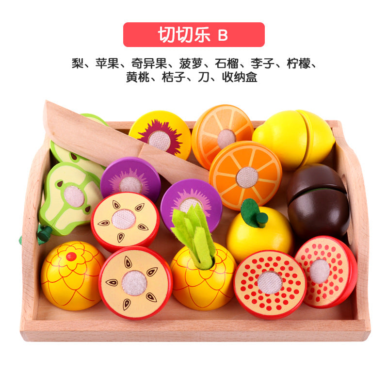 Wooden Magnetic Fruit And Vegetable Cutting Toy Set