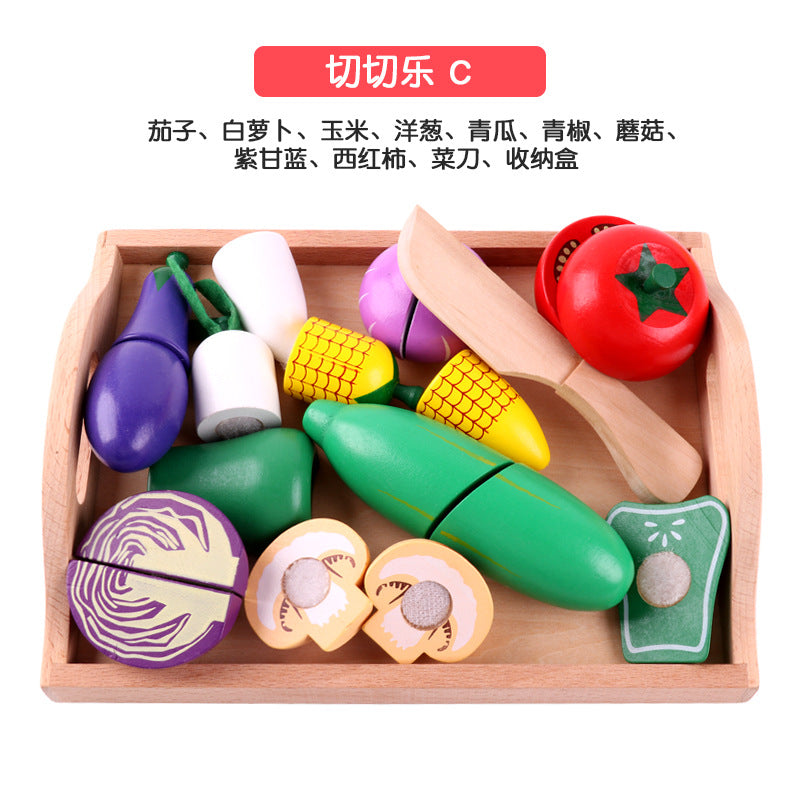 Wooden Magnetic Fruit And Vegetable Cutting Toy Set