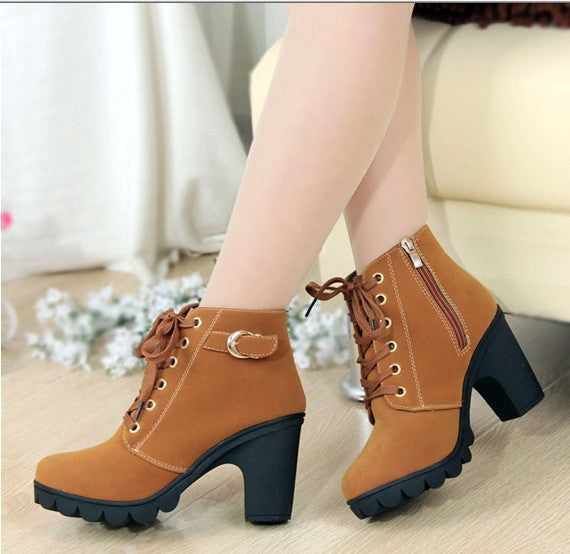 Leather Lace-Up Martin Boots