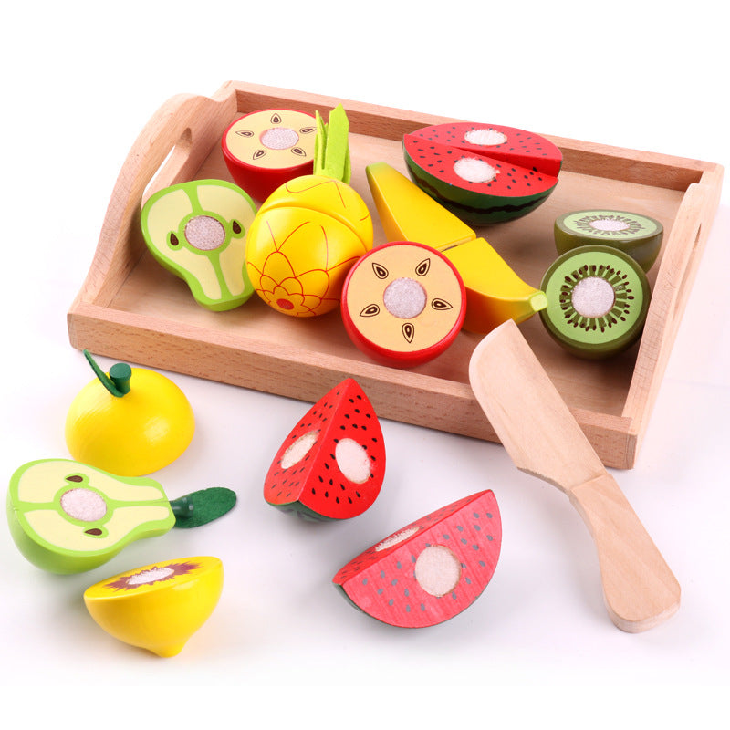 Wooden Magnetic Fruit And Vegetable Cutting Toy Set