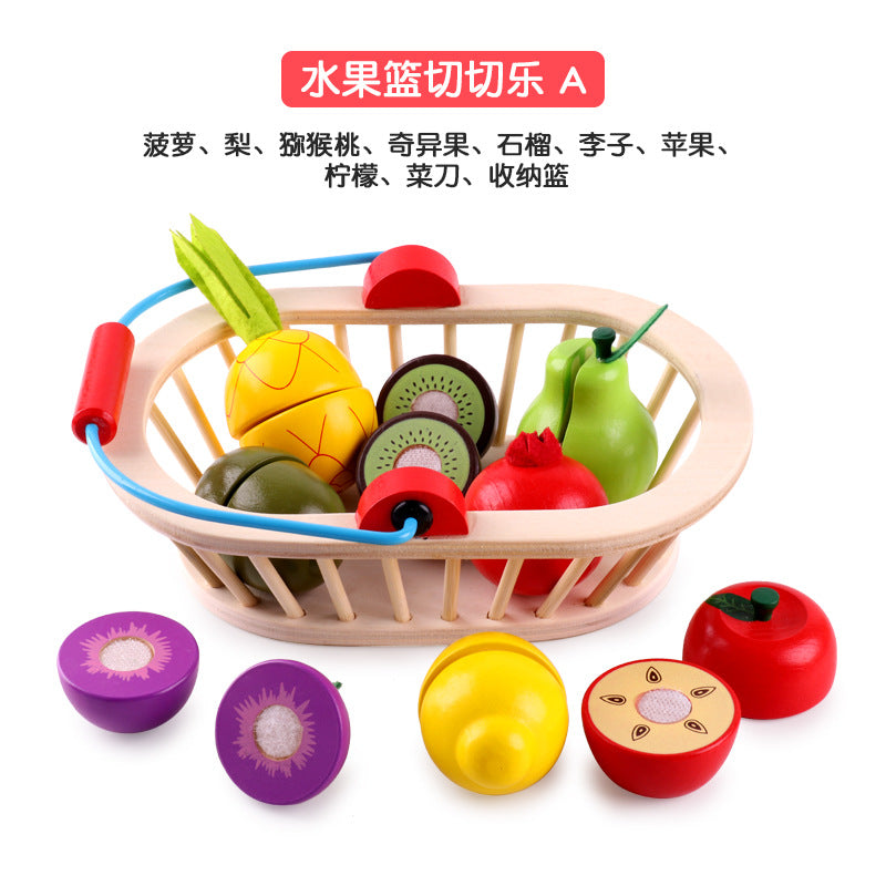 Wooden Magnetic Fruit And Vegetable Cutting Toy Set
