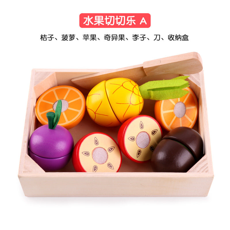 Wooden Magnetic Fruit And Vegetable Cutting Toy Set